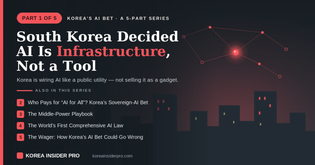 South Korea Decided AI Is Infrastructure, Not a Tool - Korea's AI Bet series part 1 of 5
