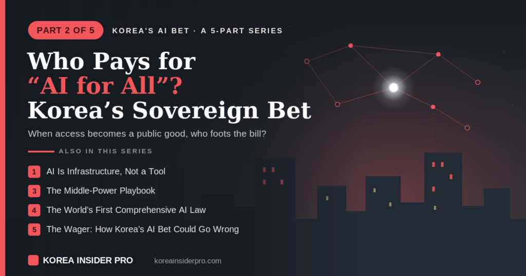 Who Pays for "AI for All"? Korea's Sovereign-AI Bet — Korea's AI Bet series part 2 of 5